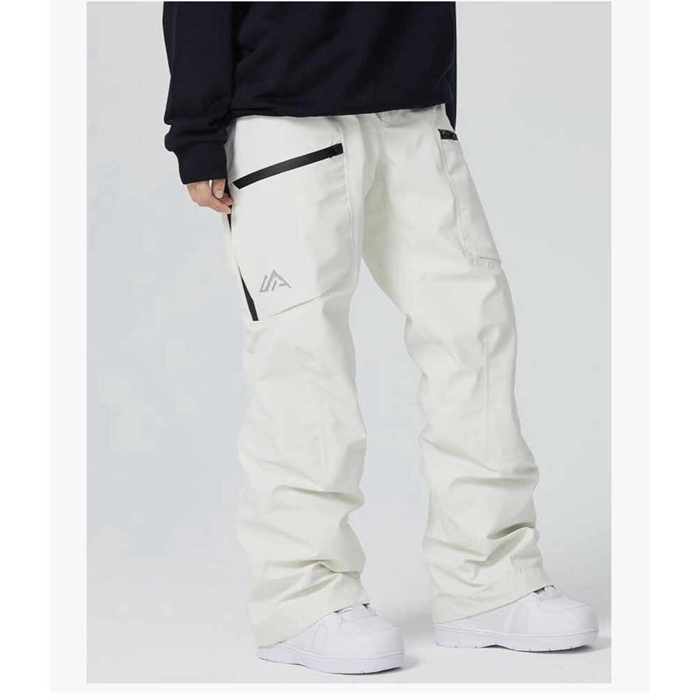 Snowboard Pants Insulated Ski Pant Waterproof Windproof Winter Baggy off-white L